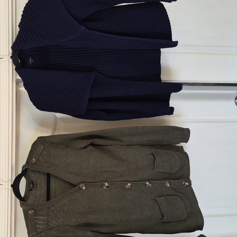Bundle Of 2- Talbots 100% Cotton Knit Cardigans Sz Medium - Picture 7 of 15